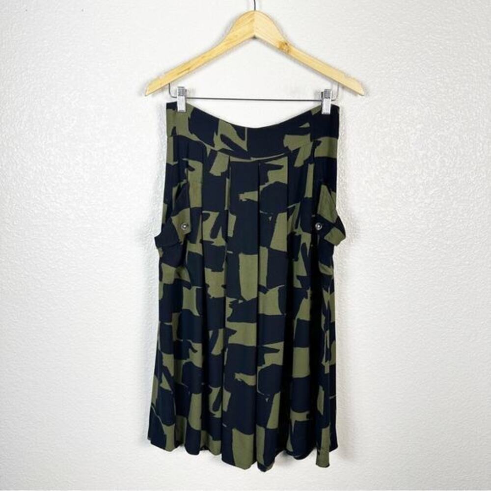 Bellerose Womens Size 6 Artsy Indie Hostie‎ Mid Length Skirt Black Green Print